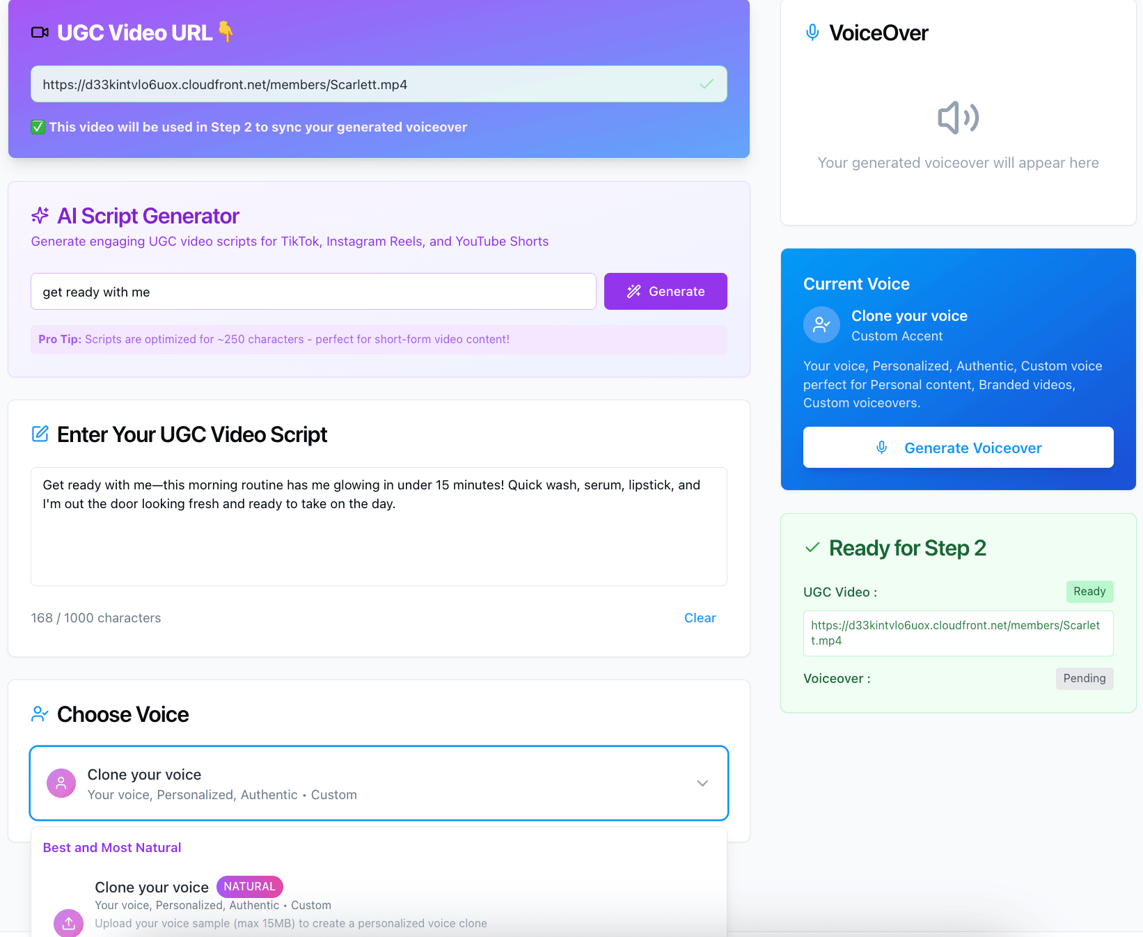 Step 2: Add Your Script and Voiceover